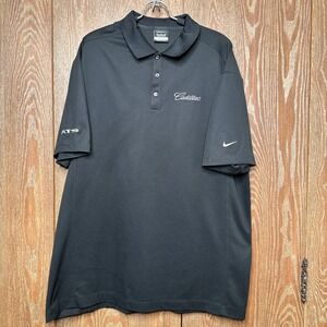 Nike Golf Cadillac ATS Dri-FIT Polo Shirt XXL Black Embroidered Logo Men Outdoor